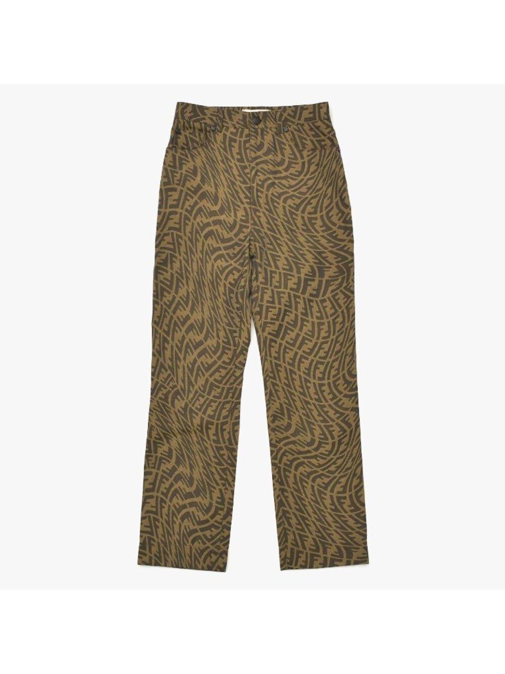 Fendi Sarah Coleman Zucca Pattern Fish Eye Logo Brown